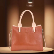 Genuine Leather Tote Bag Tan